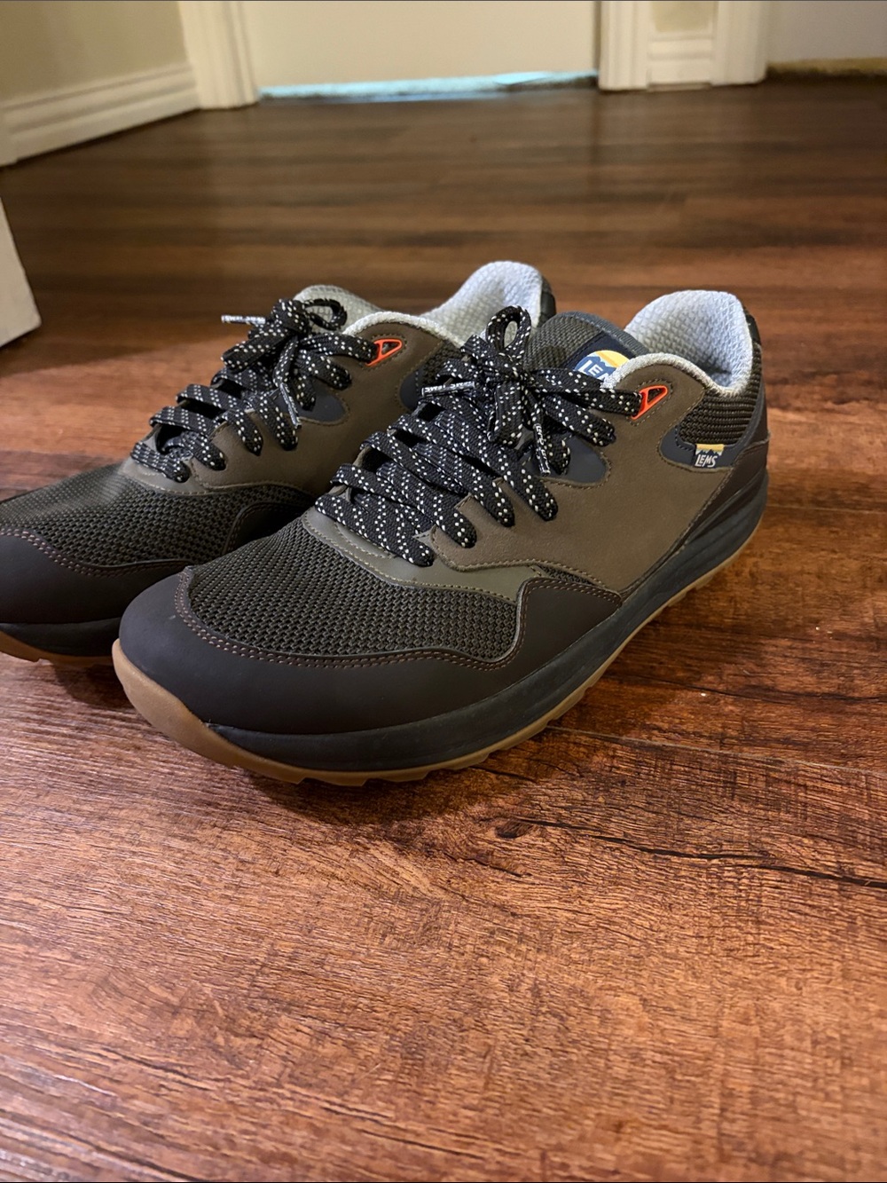 Lems Men's Casual Mesh Lace-Up Sneakers - Gray/Brown